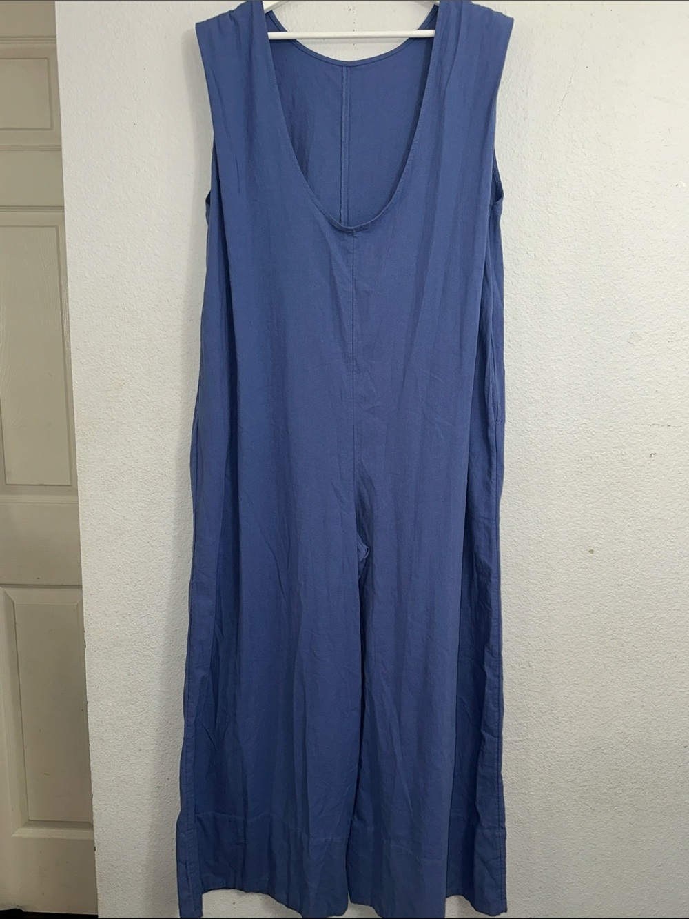 NEW Free People Quinn Jumpsuit Blue Oversized Loose Fit Wide Leg Womens Small - Picture 3 of 14